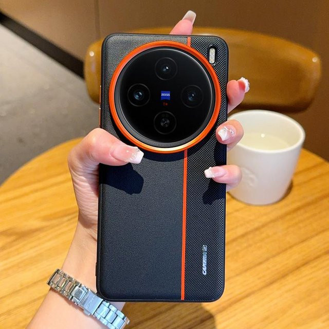 GRASALE Schutzhülle aus PU-Leder für VIVO X100 Pro, X100 Ultra und X100S Pro in Schwarz - Bild 1