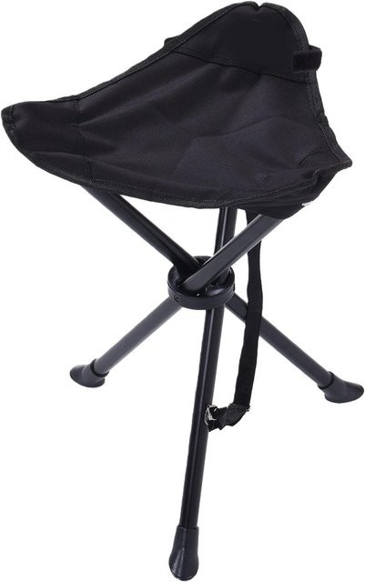 CosyHome Faltbarer Dreibein-Hocker in Schwarz mit 200 kg Tragfähigkeit für Outdoor und Camping - Bild 1