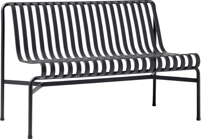 HAY Palissade Dining Bench ohne Armlehne aus pulverbeschichtetem Stahl in Schwarz - Bild 1