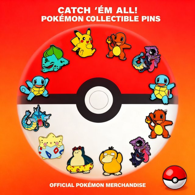 Bandai Pokémon Brosche Anstecknadel, Metall, Bunt / Mehrfarbig - Bild 1