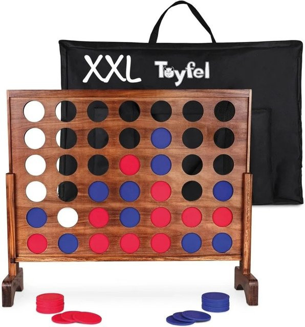 Toyfel 4 Gewinnt XXL Strategiespiel Kiefernholz für 2 Spieler ab 4 Jahren - Bild 1