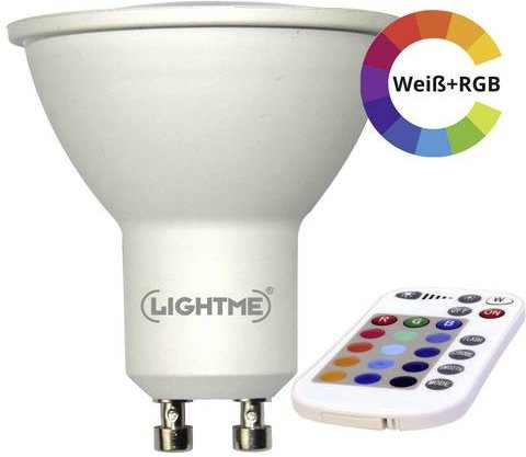 LightMe LM85190-2 LED GU10 Reflektor RGBW, dimmbar, Farbe: Weiß, Durchmesser: 50 mm, Länge: 57 mm - Bild 1