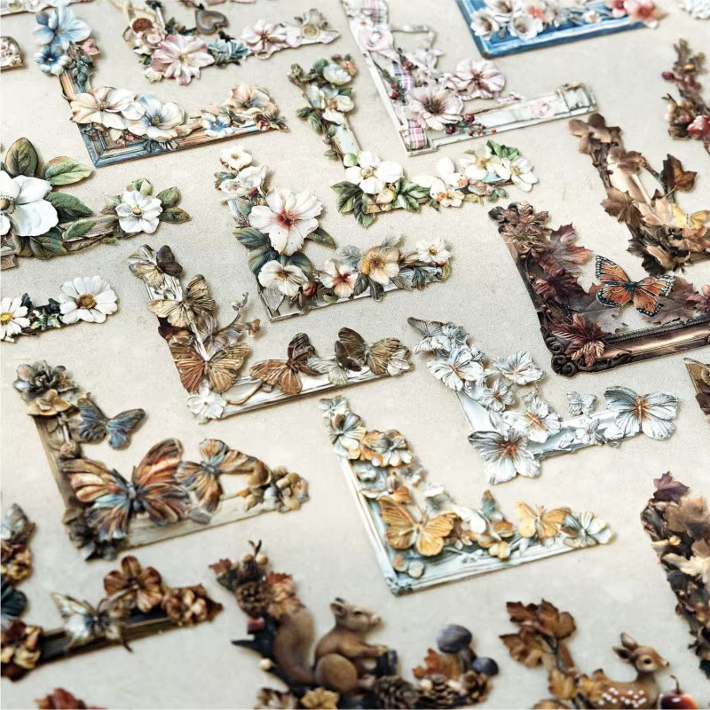 20 Stück Vintage Eckaufkleber Retro Hohle Geprägte Dekoration für Scrapbooking und DIY Fotoalben - Bild 2