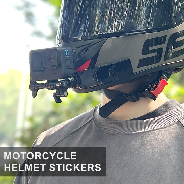 Motorradhelm Kinnclip-Halterung in Schwarz für GoPro und Action-Kameras kompatibel mit DJI OSMO Action und Insta360 für Vollgesichtshelme - Bild 1