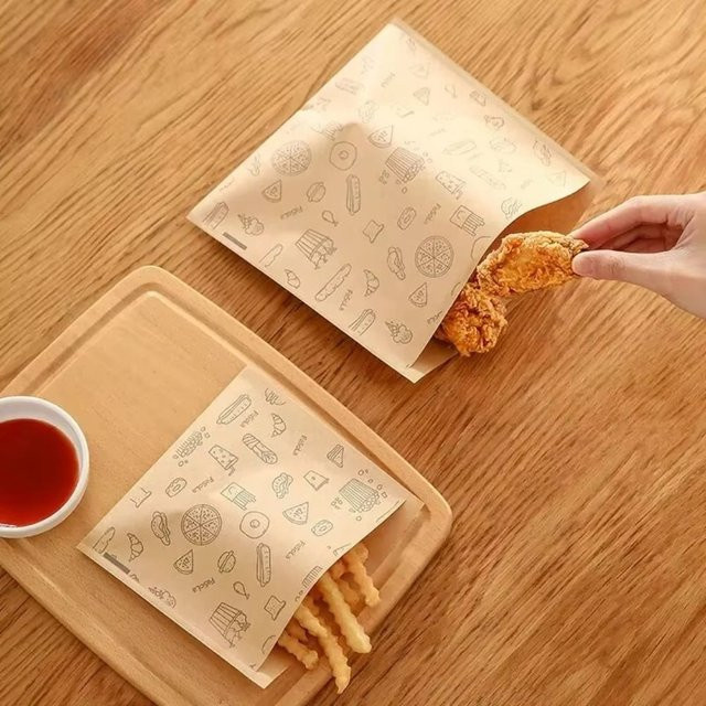 30 Stück Einweg-Papiertüten aus braunem Kraftpapier, ölbeständig und wasserdicht, antihaftbeschichtetes Backpapier für dein Küchenzubehör - Bild 1
