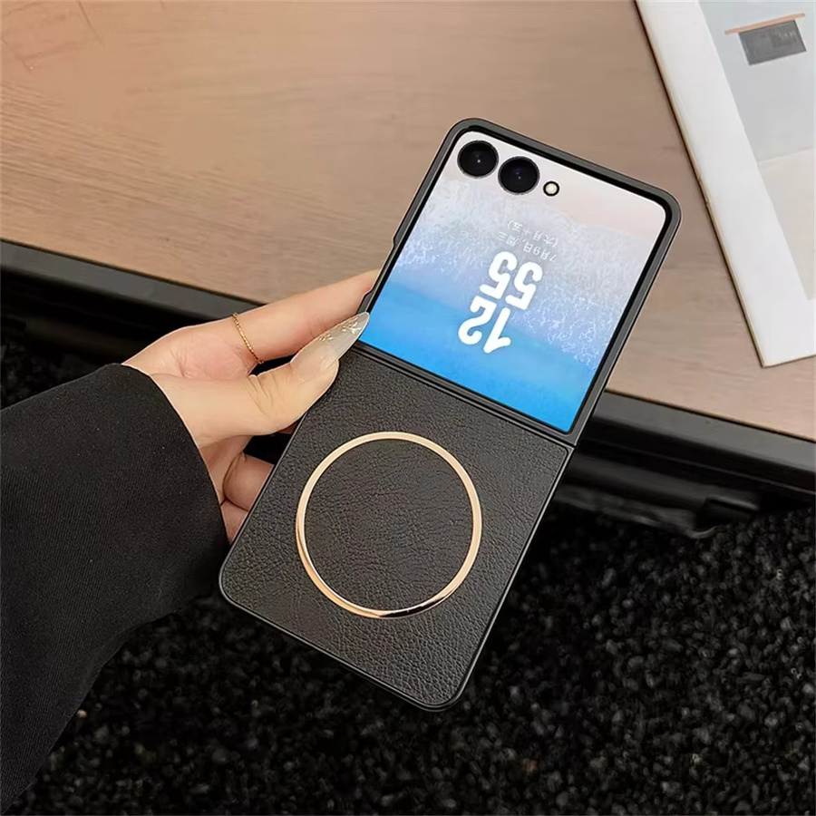 Luxuriöse magnetische Leder-Handyhülle für Samsung Galaxy Z Flip 7 FE und Galaxy Z Flip 6 mit MagSafe Soft Slim Cover - Bild 2