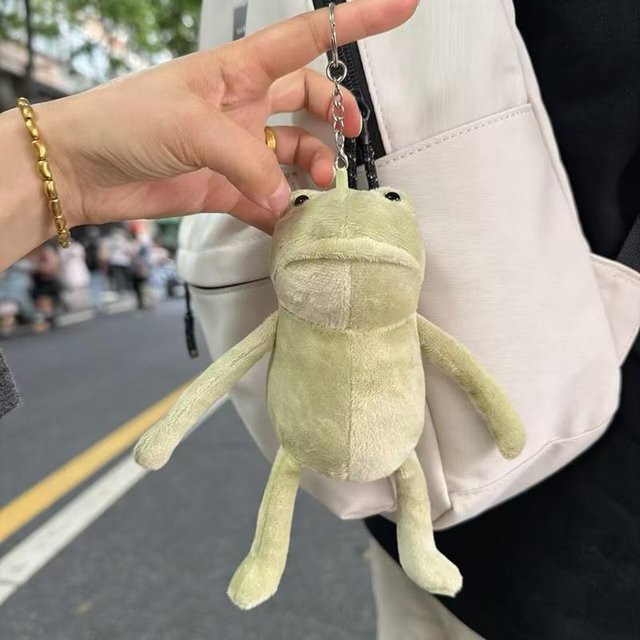 Yiran toy Kawaii Trauriger Frosch Plüschtier, 18/33cm, Grün - Bild 1