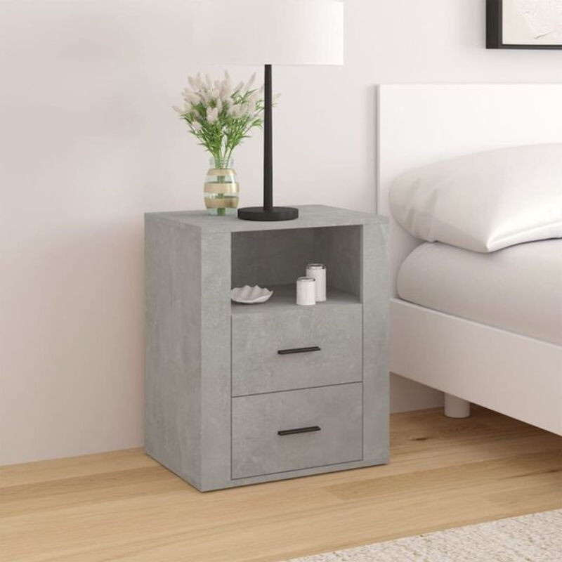 Vidaxl Nachttisch in Grau aus Holzwerkstoff im modernen Design, B/T/H: 50 x 36 x 60 cm - Bild 1