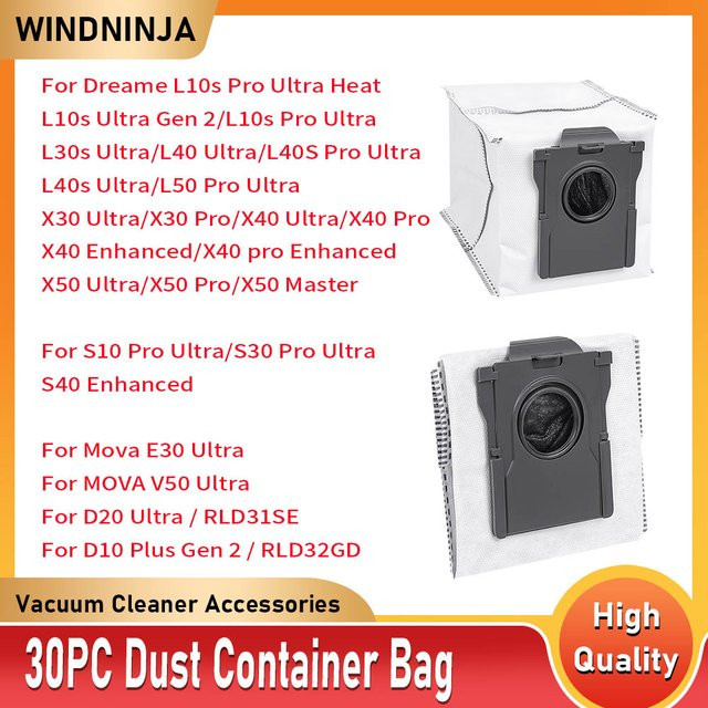 Dreame Staubbeutel in Weiß für Roboterstaubsauger X30 Pro, X40 Pro, L40 Ultra, L10s Pro Ultra Heat, X50 Ultra, X40 Ultra, X30 Ultra und Mova V50 Ultra - Bild 1
