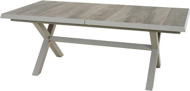 Siena Garden Gartentisch ausziehbar aus Keramik und Aluminium in Washed Grey, B/T: 200 x 100 cm - Bild 1