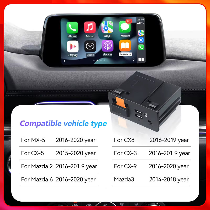 Guideforyou RWD P2 Drahtlose Apple CarPlay und Android Auto Verbindung via Bluetooth und WiFi für Mazda und Toyota, Schwarz, TK78669U0C - Bild 3