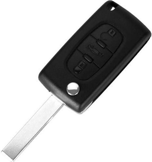 Schlüsselhülle STEL ORA für Citroen C3 Picasso C5 und Peugeot Expert 207 307 308 407 308SW 207SW 308CC 307CC mit 3 Tasten in Schwarz CE0523 - Bild 1