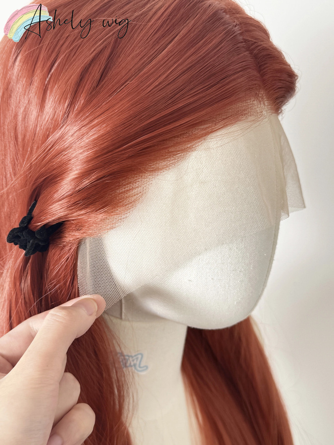 Ashely wigs Lace-Front-Perücke, rot-orange, gewellt, 66 cm, Damen - Bild 4