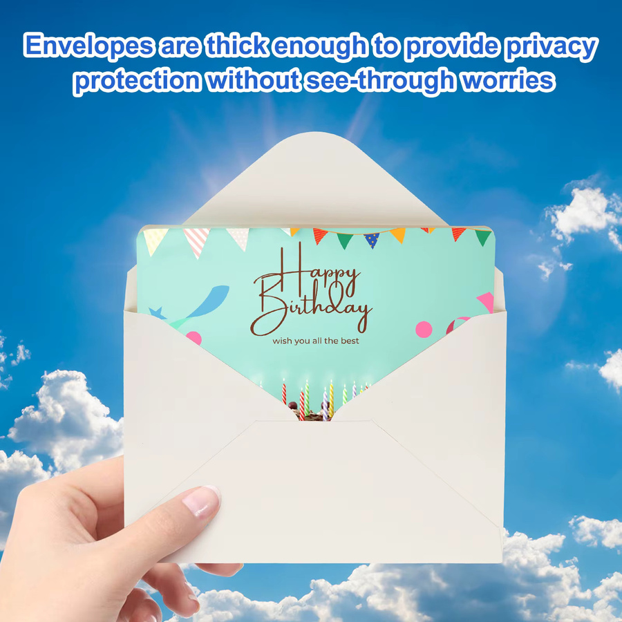 Set aus leeren Grußkarten und Umschlägen aus Papier und Wellpappe, Farbe: Weiß - Bild 3