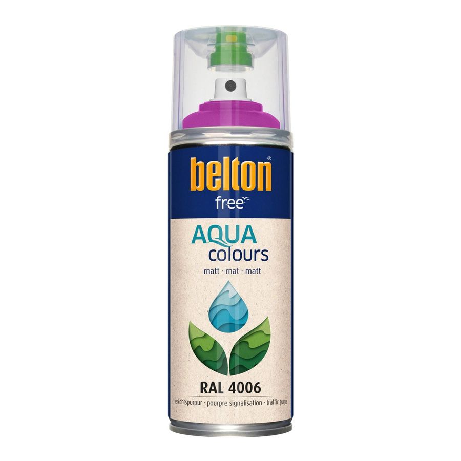 Belton Free AQUAcolours Buntlack RAL 4006 Verkehrspurpur matt, wasserbasiert, 400 ml - Bild 2