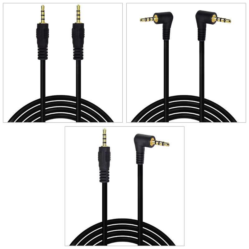 BEYONDSKY Audio-Stereo-Kabel 2,5mm auf 2,5mm mit 4-poligem 90 Grad Stecker und Buchse in Schwarz - Bild 3