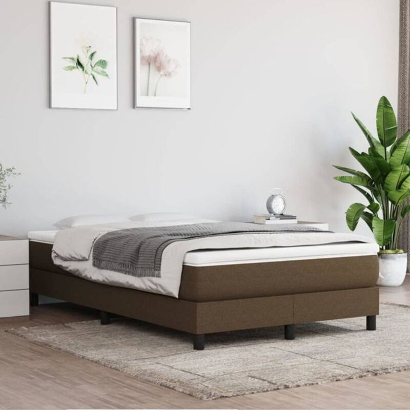 Vidaxl Boxspringbett mit Matratze aus Stoff in Braun, B/T/H: 200 x 120 x 25 cm - Bild 1