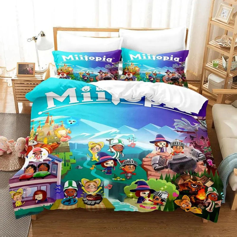 Miitopia Bettwäsche-Set mit Motiv aus Mikrofaser, Bettbezug und Kissenbezug, Mehrfarbig, B/H: 135 x 200 cm - Bild 2