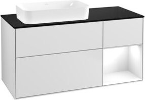 V&B Waschtischunterschrank Finion mit Wandbeleuchtung, Farbe Weiß, B/T: 120 x 60 cm - Bild 1