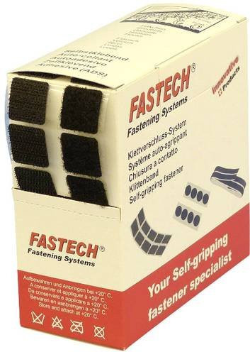 FASTECH Klettquadrate zum Aufkleben B20-SQ999905 mit Hotmelt Haftung, Schwarz, 460 Teile, B: 20 mm x L: 20 mm - Bild 1