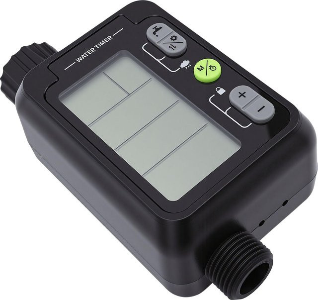 Fishine Bewässerungszeitschaltuhr mit LCD-Display, wasserdichter Wasserdurchflussmesser mit Regensperre und 9 programmierbaren Modi für Garten und Rasen - Bild 1