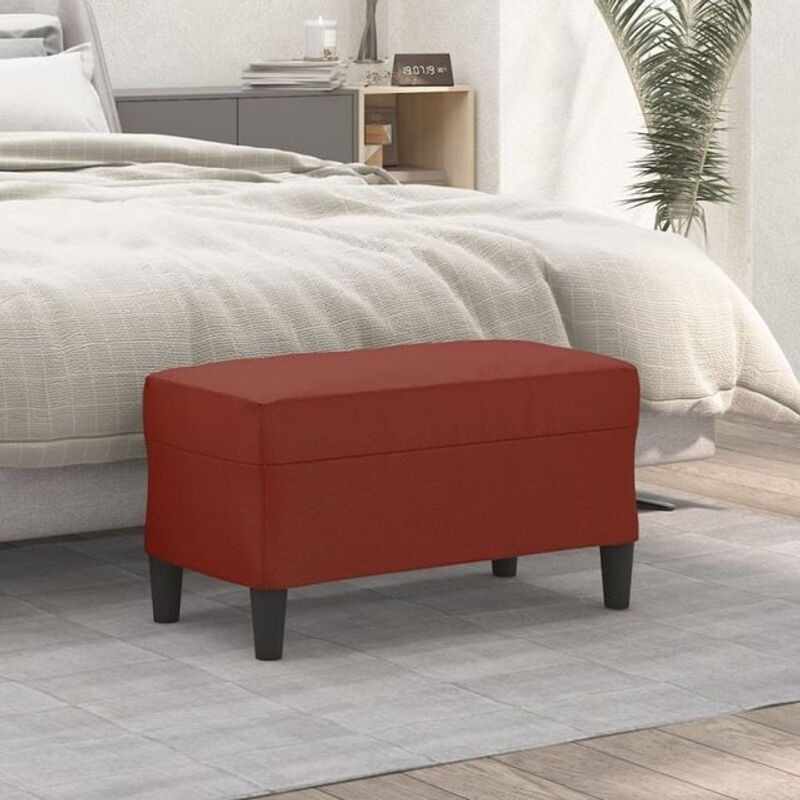 Moderne Sitzbank aus Kunstleder von Vidaxl in Weinrot, B/T/H: 70 x 35 x 41 cm - Bild 1
