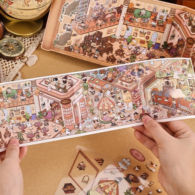 Kawaii Die Zauberwelt 3D Fantasy World Landschaft Aufkleber DIY Taschenkabine Szene in Multicolour - Bild 1