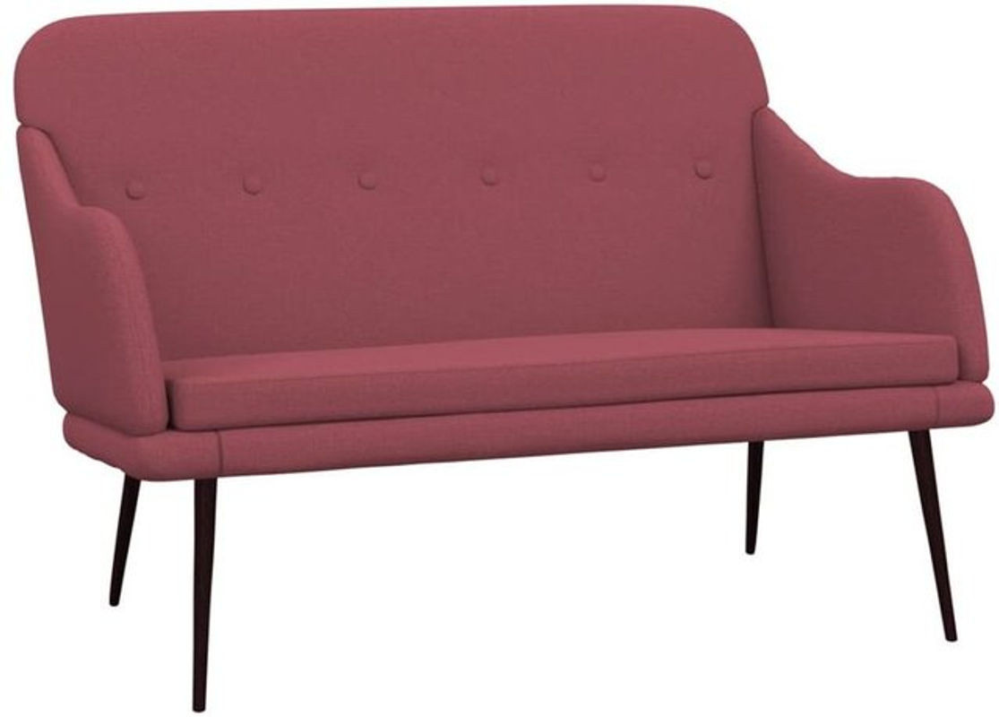 vidaxl Sitzbank mit Rückenlehne aus Stoff und Metall in Rot, Retro-Stil, B/T/H: 110 x 76 x 80 cm - Bild 1