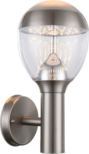 GLOBO LIGHTING LED-Außenwandleuchte CALLISTO aus Edelstahl in Silberfarben mit Leuchtmittel - Bild 1