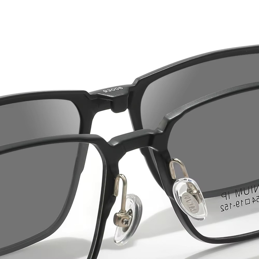Gmei Optical 3-in-1-Brillengestell, Vollrand, quadratisch, Titan, schwarz, Unisex - Bild 2
