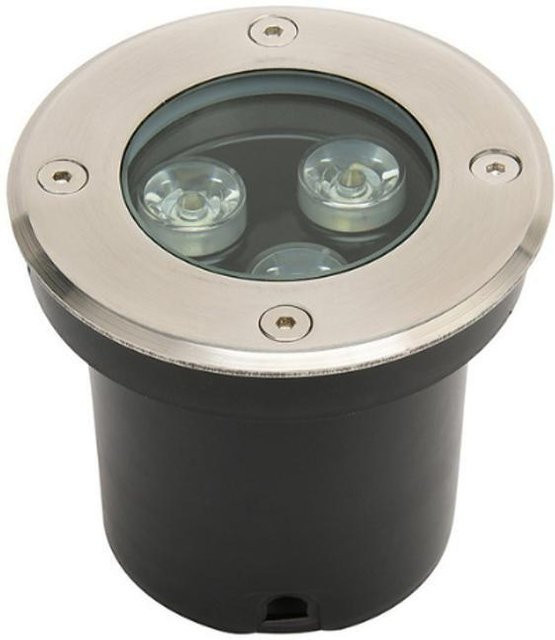 Wasserdichter LED-Einbaustrahler für den Garten in Silber, 3W, 300lm, 4000K, IP67, rund aus Metall und Glas - Bild 1