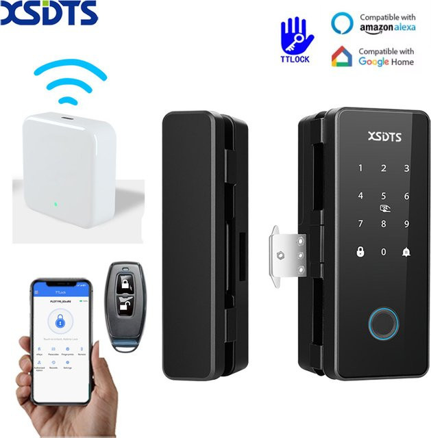 TT-Lock Intelligentes Glastürschloss mit Bluetooth, biometrischem Fingerabdruck, Passwort und Karte, elektronisches digitales Schloss für Büro und Geschäftsabteilungen von XSDTS - Bild 1