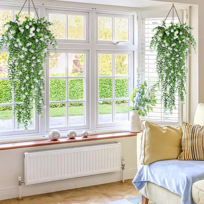 MENGHAO Künstliche Eukalyptusblätter Rebe in Grün und Rose Red, 76,2 cm hängende Pflanze für Garten, Hochzeit und Zimmerdekoration - Bild 2