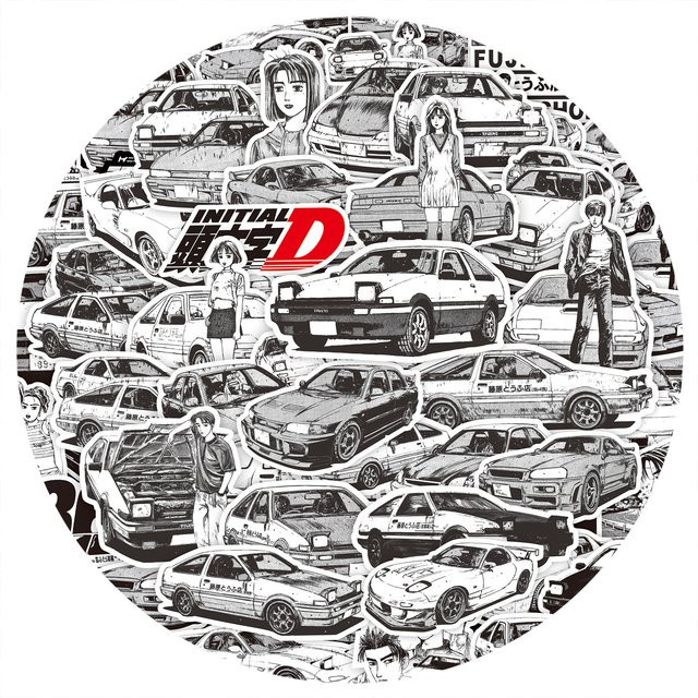 Bandai Initial D Fujiwara Takumi Fujiwara Tofu Shop AE86 Autoaufkleber, 75-teiliges Set - Bild 1
