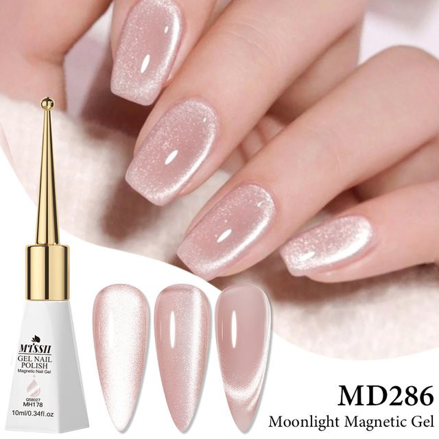 MTSSII Pink Porcelain White Cat Eye Gel-Nagellack, 10 ml, schimmernd - Bild 1