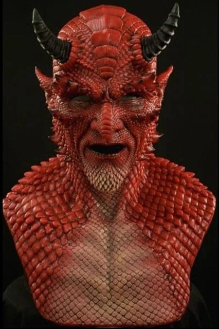 Monster Belial, Horror-Cosplay-Maske, rote Maske, braun, Gummi - Bild 1