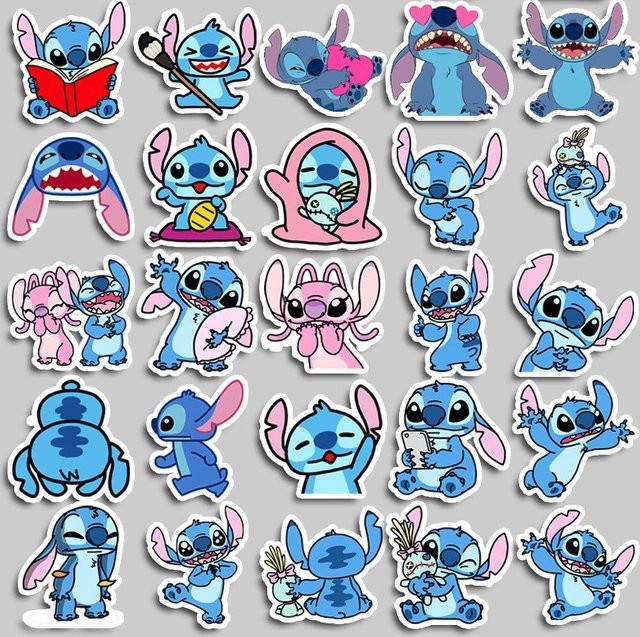 52TOYS Anime Stitch Aufkleber Set, 50 Stück, Mehrfarbig, Niedliche Muster für Kinder - Bild 1