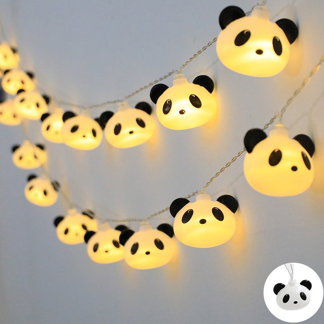LED Panda Lichterkette mit 40 LEDs in Warmweiß, 6 m Länge, USB und Batteriebetrieb für Party und Dekoration - Bild 1