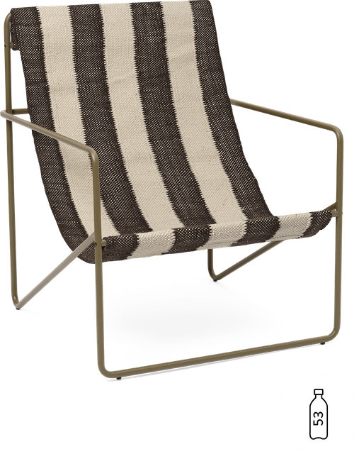 Ferm Living Desert Stuhl in Grün mit Textilsitz und pulverbeschichtetem Stahlrohr - Bild 1