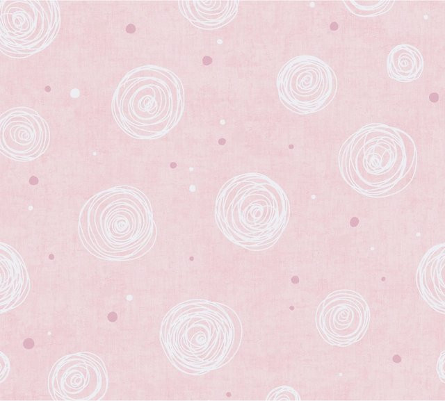 A.S. Création Vliestapete Kreise in Rosa-Weiß mit geometrischem Muster, B: 0,53 m x L: 10,05 m - Bild 1
