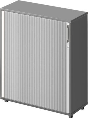 Schäfer Shop Genius Querrollladenschrank TETRIS WOOD in Graphit mit 3 Fächern, Breite: 100 cm, Höhe: 116 cm, Tiefe: 42,1 cm - Bild 1
