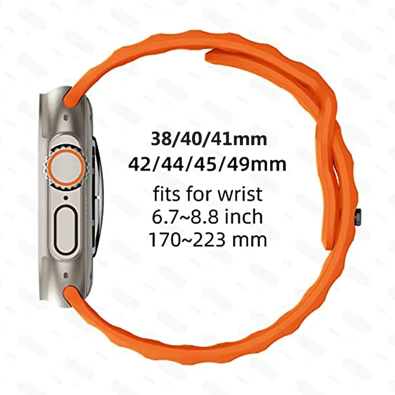 VATMENS Uhrenarmband Silikon, Sportarmband, Apple Watch Ultra 49 mm 46 mm 42 mm 44 mm 40 mm - Bild 4