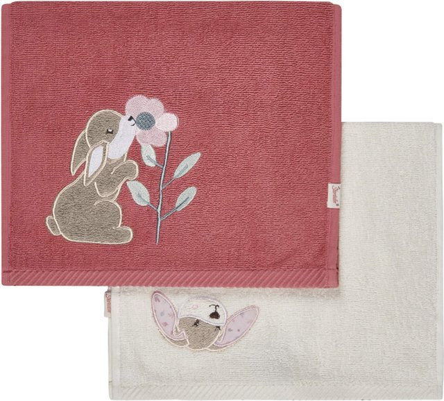 Sterntaler 2er-Pack Kinderhandtücher aus flauschigem Baumwoll-Terry, Multicolour, B: 50 cm, H: 30 cm - Bild 1