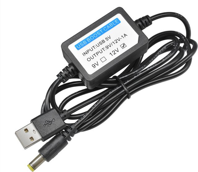 diymore USB Step-Up-Konverter-Adapter DC 5V auf 12V 1A Boost-Kabel in Schwarz - Bild 1