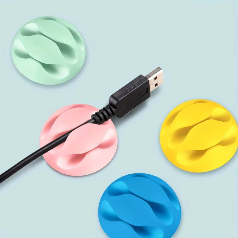 4er-Set Selbstklebender 3-Slot Kabelclip Organizer in Weiß für USB-C und Mauskabel - Bild 4