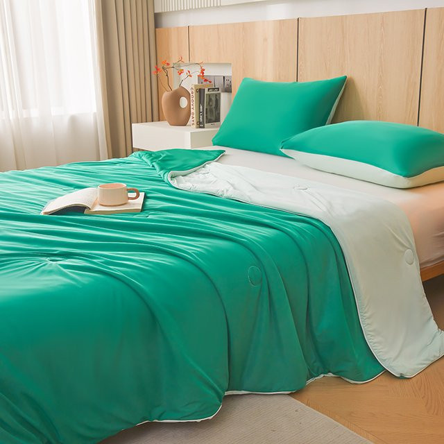 EGW Sommer-Steppdecke mit Kühltechnologie in Grün, Patchwork-Design, B/B: 150 x 200 cm - Bild 1