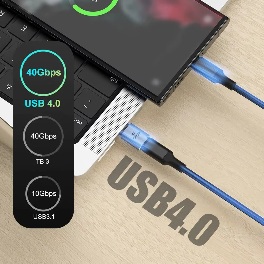 MOSHOU USB 4.0 Thunderbolt 4 Extender Typ C Stecker auf Buchse, 40 Gbit/s Datenübertragung, Grau - Bild 2