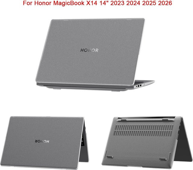 Stoßfeste Kristallsand-Schutzhülle für Honor MagicBook X14 X16 in Transparent oder Grau - Bild 1