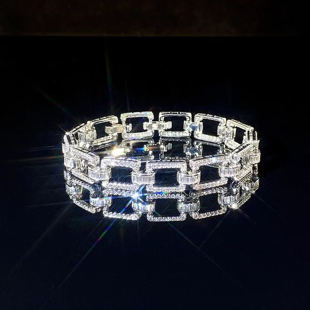 Huitan Kettenarmband, silberfarben, Zirkonia, Damen - Bild 1