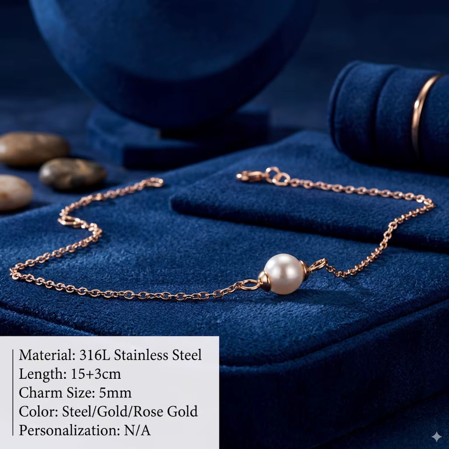 St.delan Armband, 14K vergoldet Edelstahl, Perle, Damen - Bild 3